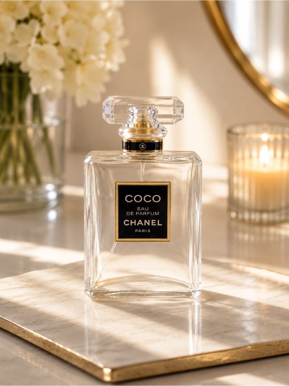 CHANEL Coco Eau de Parfum Bottle - Clear, Black & Gold Accents